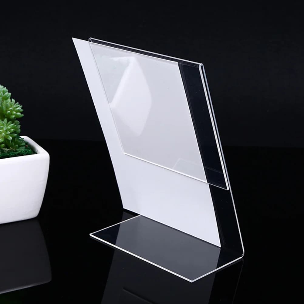 9Pcs Acrylic Price Tags L Shaped Display Stand Slanted Sign Holders Menu Card Table Top ganizer Elegant Appearance Lightweight