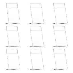 9Pcs Acrylic Price Tags L Shaped Display Stand Slanted Sign Holders Menu Card Table Top ganizer Elegant Appearance Lightweight