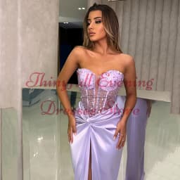 Thinyfull Sexy Mermaid Prom Evening Dresses Sweetheart Sequines Split Party Dress Women Night Cocktail Prom Gowns Custom Size