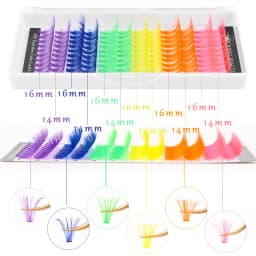 120pcs Colorful DIY Cluster Individual Lashes 6 Colors Mixed Super Fulffy 40D Cosplay Hand Woven Premium Synthetic Eyelashes