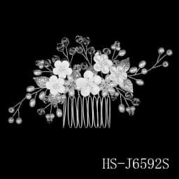 White Soft Ceramic Flower Women's Hair Comb Pearl Rhinestone Daily Hair Clip Wedding Party Bridal Jewelry Headdress