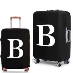 Luggage Protective Cover White Letters Print Travel Accessories Elastic Luggage Dust Trolley Case Apply To 18''-28'' Suitcase