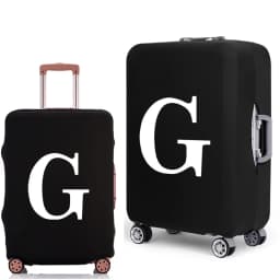 Luggage Protective Cover White Letters Print Travel Accessories Elastic Luggage Dust Trolley Case Apply To 18''-28'' Suitcase