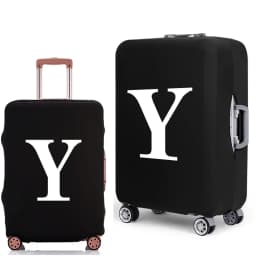 Luggage Protective Cover White Letters Print Travel Accessories Elastic Luggage Dust Trolley Case Apply To 18''-28'' Suitcase