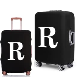 Luggage Protective Cover White Letters Print Travel Accessories Elastic Luggage Dust Trolley Case Apply To 18''-28'' Suitcase