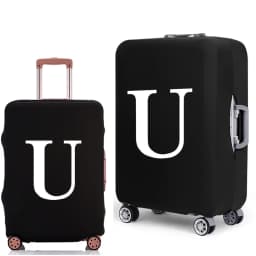 Luggage Protective Cover White Letters Print Travel Accessories Elastic Luggage Dust Trolley Case Apply To 18''-28'' Suitcase