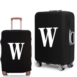 Luggage Protective Cover White Letters Print Travel Accessories Elastic Luggage Dust Trolley Case Apply To 18''-28'' Suitcase