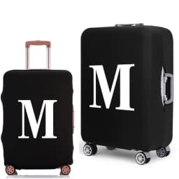 Luggage Protective Cover White Letters Print Travel Accessories Elastic Luggage Dust Trolley Case Apply To 18''-28'' Suitcase