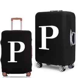 Luggage Protective Cover White Letters Print Travel Accessories Elastic Luggage Dust Trolley Case Apply To 18''-28'' Suitcase
