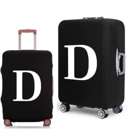 Luggage Protective Cover White Letters Print Travel Accessories Elastic Luggage Dust Trolley Case Apply To 18''-28'' Suitcase