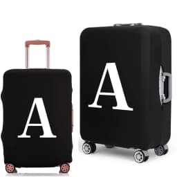 Luggage Protective Cover White Letters Print Travel Accessories Elastic Luggage Dust Trolley Case Apply To 18''-28'' Suitcase