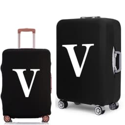 Luggage Protective Cover White Letters Print Travel Accessories Elastic Luggage Dust Trolley Case Apply To 18''-28'' Suitcase