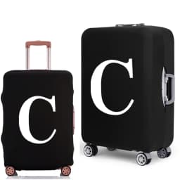 Luggage Protective Cover White Letters Print Travel Accessories Elastic Luggage Dust Trolley Case Apply To 18''-28'' Suitcase