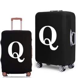 Luggage Protective Cover White Letters Print Travel Accessories Elastic Luggage Dust Trolley Case Apply To 18''-28'' Suitcase