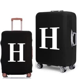 Luggage Protective Cover White Letters Print Travel Accessories Elastic Luggage Dust Trolley Case Apply To 18''-28'' Suitcase