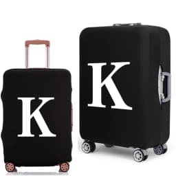 Luggage Protective Cover White Letters Print Travel Accessories Elastic Luggage Dust Trolley Case Apply To 18''-28'' Suitcase