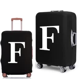 Luggage Protective Cover White Letters Print Travel Accessories Elastic Luggage Dust Trolley Case Apply To 18''-28'' Suitcase