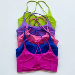 Solid Color Support Women Fitness Bra Yoga Vest Gym Sport Top Hollow Back Push With Chest Pad Four Shoulder Straps Cross-Back