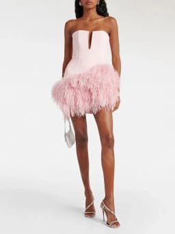 Customized Feather Dress Short Mother Dress Pink Mini Length Mother of the Bride Gown Sleeveless Wedding Party Dress Luxury