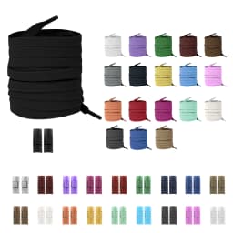 8MM 2023 No Tie Shoe Laces Press Lock Shoelaces Without Ties Elastic Laces Sneaker Kids Adult Widened Flat Shoelace for Shoes