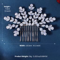 Silver Zirconia New Hair Comb Classic Flower Type Bridal Insert Comb Wedding Bridal Headpieces Jewelry Bridesmaid Gifts