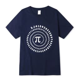 Men's High Quality Cotton Blend Funny Pi Design Print Summer Loose O-Neck Men T-Shirt Short Sleeve T-Shirt Male Tees Tops