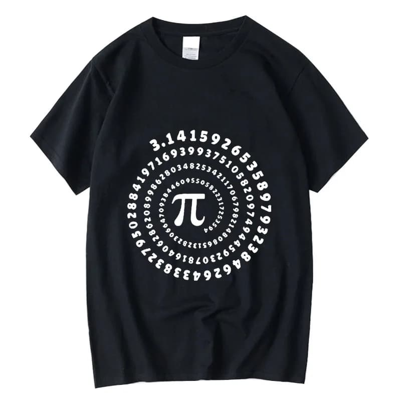 Men's High Quality Cotton Blend Funny Pi Design Print Summer Loose O-Neck Men T-Shirt Short Sleeve T-Shirt Male Tees Tops