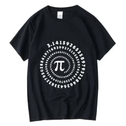 Men's High Quality Cotton Blend Funny Pi Design Print Summer Loose O-Neck Men T-Shirt Short Sleeve T-Shirt Male Tees Tops