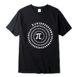 Men's High Quality Cotton Blend Funny Pi Design Print Summer Loose O-Neck Men T-Shirt Short Sleeve T-Shirt Male Tees Tops