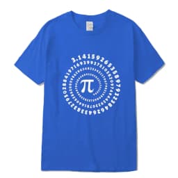 Men's High Quality Cotton Blend Funny Pi Design Print Summer Loose O-Neck Men T-Shirt Short Sleeve T-Shirt Male Tees Tops