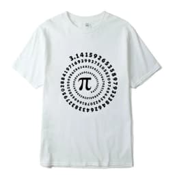 Men's High Quality Cotton Blend Funny Pi Design Print Summer Loose O-Neck Men T-Shirt Short Sleeve T-Shirt Male Tees Tops
