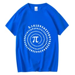 Men's High Quality Cotton Blend Funny Pi Design Print Summer Loose O-Neck Men T-Shirt Short Sleeve T-Shirt Male Tees Tops