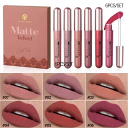 CmaaDu 6pcs/10pcs/set velvet matte durable waterproof easy color non-stick cup texture silky saturation high lip gloss