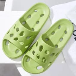 Bathroom Slippers Women Leaking Sandals Cheese Slides Summer Eva Shoes For Men Soft Anti-Slip Flip Flops Couples Indoor Slipper