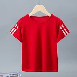 1/4 Pack Children's Summer Quick-drying Sports Short Sleeve Solid Color Joker Casual Plus Size Shirt Boys And Girls Running T-sh