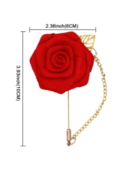 Silk Rose Gentleman's Premium Handmade Flower Lapel Pin Boutonniere Flower Boutonniere Pins for Men Wedding Groom Ball Party
