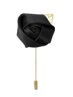 Silk Rose Gentleman's Premium Handmade Flower Lapel Pin Boutonniere Flower Boutonniere Pins for Men Wedding Groom Ball Party