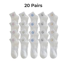 5/10/15/20 pairs Women's Simple Ins Style White Smiling Face Ankle Socks