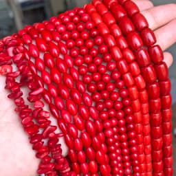Natural Red Coral Bead Irregular Chip Drum Drop Rice Round Loose Stone Beads for Jewelry Making DIY Handmade Craft Bracelet 15''