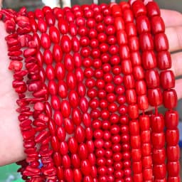 Natural Red Coral Bead Irregular Chip Drum Drop Rice Round Loose Stone Beads for Jewelry Making DIY Handmade Craft Bracelet 15''