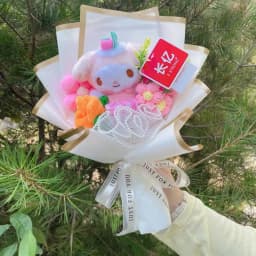Cartoon My Melody Kuromi Cinnamoroll Kt Cat Plush Doll Creative Flower Bouquet Valentine Christmas Graduation Birthday Gift