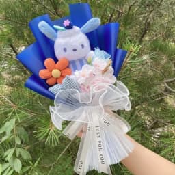 Cartoon My Melody Kuromi Cinnamoroll Kt Cat Plush Doll Creative Flower Bouquet Valentine Christmas Graduation Birthday Gift