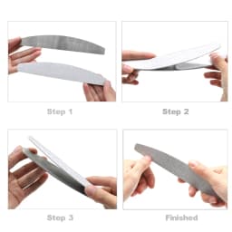 10 Pcs Half Moon Removable Sandpaper Nail File With Steel Handle 80/100/180/240 Metal Replacement Files Pads Disposable Manicure
