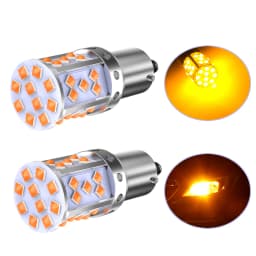 A Pack 1156 P21W Ba15s Bau15s PY21W 7507 LED Canbus No Hyper Flash Turn Signal Light Bulb Built-in Resistor Error Free Orange