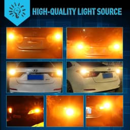 A Pack 1156 P21W Ba15s Bau15s PY21W 7507 LED Canbus No Hyper Flash Turn Signal Light Bulb Built-in Resistor Error Free Orange