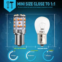 A Pack 1156 P21W Ba15s Bau15s PY21W 7507 LED Canbus No Hyper Flash Turn Signal Light Bulb Built-in Resistor Error Free Orange