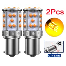 A Pack 1156 P21W Ba15s Bau15s PY21W 7507 LED Canbus No Hyper Flash Turn Signal Light Bulb Built-in Resistor Error Free Orange