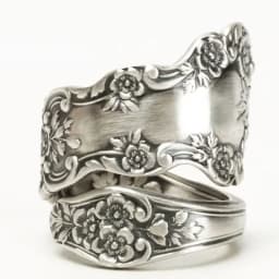 Intage Handmade Engraved Rose Flower Rings for Women Silver Color Spoon Ring Anniversary Gift Engagement Party Jewelry