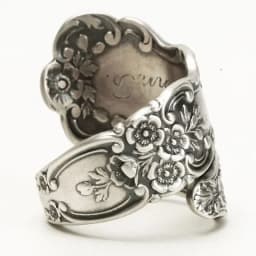 Intage Handmade Engraved Rose Flower Rings for Women Silver Color Spoon Ring Anniversary Gift Engagement Party Jewelry