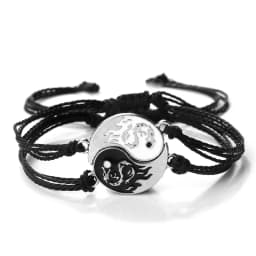 2Pcs/set Dragon Tai Chi Gossip Braided Bracelet for Women Men Best Friends Adjustable Yin Yang Bracelets Fashion Couple Jewelry